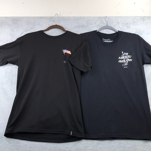 Men's HUF and Empyre Black Graphic Tee Shirt Lot Size Small - Picture 1 of 15